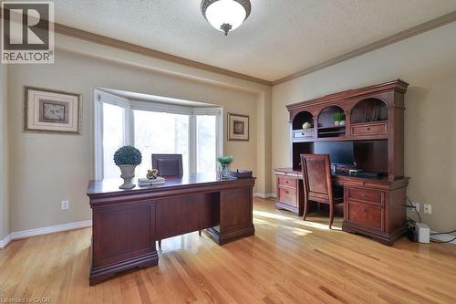 Main Floor Office With Bay Window, French Doors - 1658 Covington Terrace, Mississauga, ON - Indoor Photo Showing Office