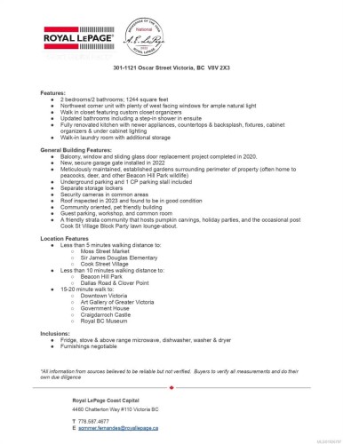 301-1121 Oscar St, Victoria, BC - Other