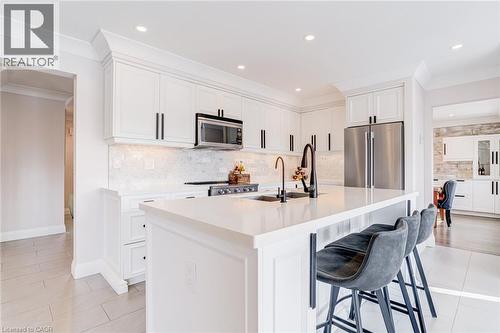 1320 Monmouth Drive, Burlington, ON - Indoor Photo Showing Kitchen With Stainless Steel Kitchen With Upgraded Kitchen