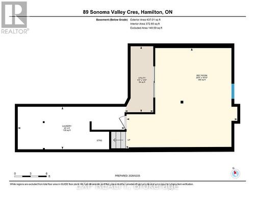 View of basement Floor plan - 89 Sonoma Valley Crescent, Hamilton, ON - Other