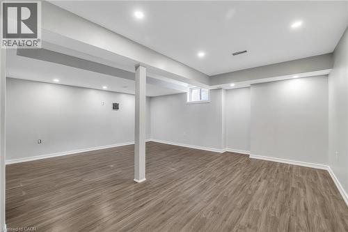 Basement featuring wood finished floors and recessed lighting - 89 Sonoma Valley Crescent, Hamilton, ON - Indoor