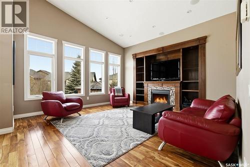 4522 Brass Crescent, Regina, SK - Indoor Photo Showing Living Room With Fireplace