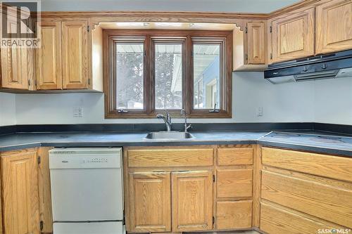 14 Deergrove Crescent, Regina, SK - Indoor Photo Showing Kitchen With Double Sink