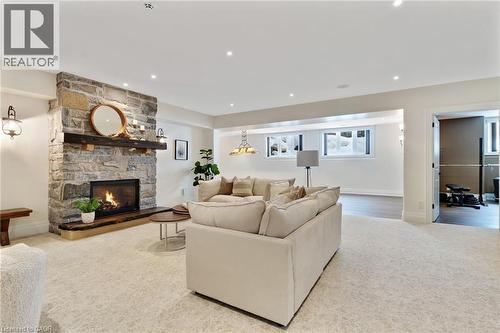 443 Malabar Drive, Waterloo, ON - Indoor Photo Showing Living Room With Fireplace