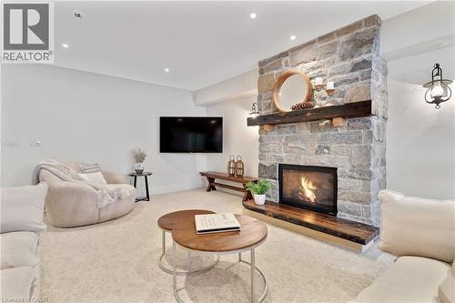 443 Malabar Drive, Waterloo, ON - Indoor Photo Showing Living Room With Fireplace