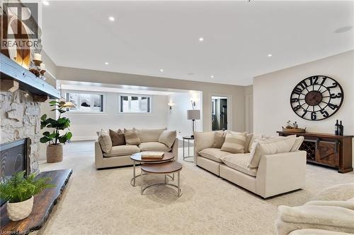 443 Malabar Drive, Waterloo, ON - Indoor Photo Showing Living Room With Fireplace