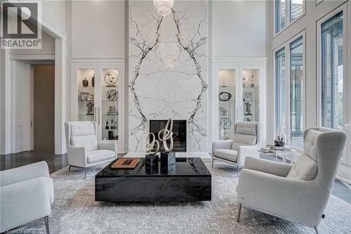 1272 Fiddlers Green Road, Ancaster, ON - Indoor Photo Showing Living Room With Fireplace