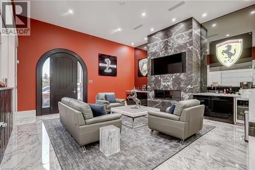 1272 Fiddlers Green Road, Ancaster, ON - Indoor Photo Showing Living Room With Fireplace