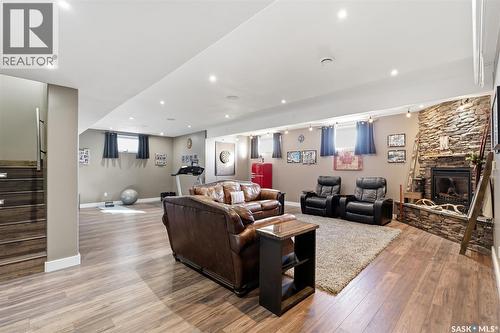 307 Brookside Drive, Warman, SK - Indoor With Fireplace