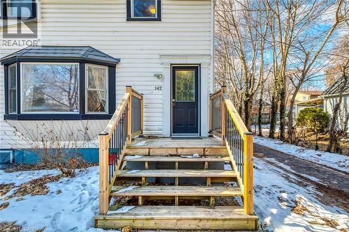 View of snow covered property entrance - 142 Ewen Road, Hamilton, ON - Outdoor