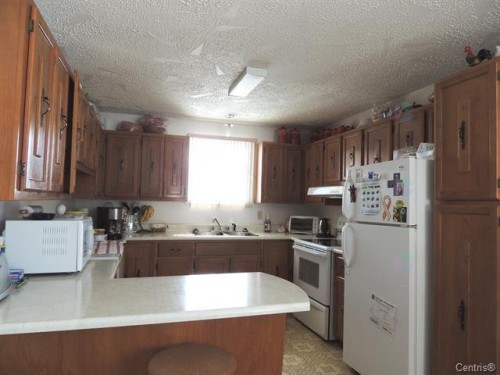 Cuisine - 11 Rue Léonard S., Béarn, QC - Indoor Photo Showing Kitchen With Double Sink