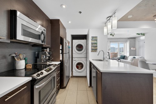 Cuisine - 806-1045 Rue Wellington, Montréal (Le Sud-Ouest), QC - Indoor Photo Showing Kitchen With Upgraded Kitchen