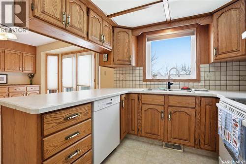 210 Brunst Crescent, Saskatoon, SK - Indoor Photo Showing Kitchen With Double Sink