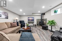 lower level family room with woodstove (gas) - 