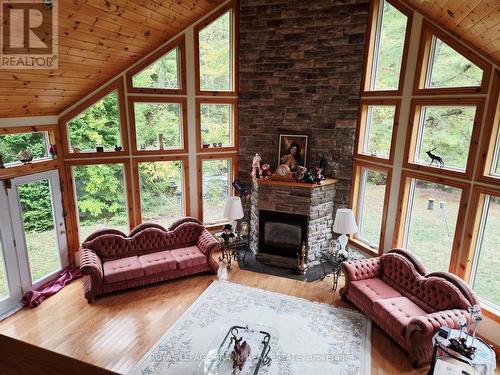 8847 Highway 28, North Kawartha, ON - Indoor Photo Showing Living Room With Fireplace