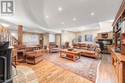 Basement Pellet Stove, Brick Accent, Hardwood - 