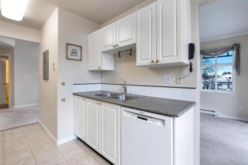 302-1663 Mckenzie Ave, Saanich, BC - Indoor Photo Showing Kitchen With Double Sink