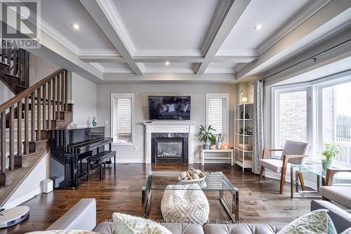195 Greti Drive, Hamilton, ON - Indoor Photo Showing Living Room With Fireplace