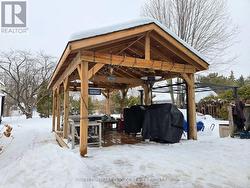 Spectacular wood gazebo on back deck - 