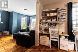 built in crafter nook desk in dining space - 