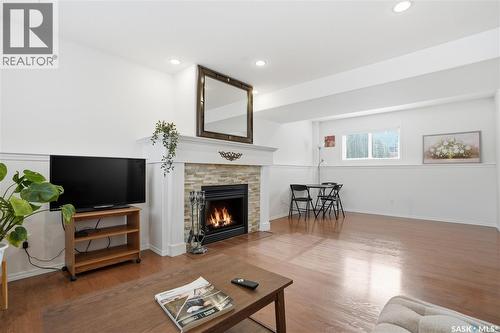 1410 Paton Crescent, Saskatoon, SK - Indoor Photo Showing Living Room With Fireplace