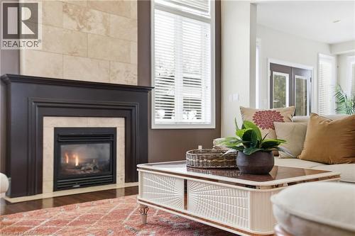 223 Annabelle Street, Hamilton, ON - Indoor Photo Showing Living Room With Fireplace