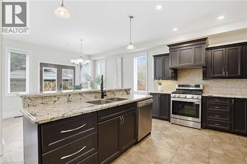 223 Annabelle Street, Hamilton, ON - Indoor Photo Showing Kitchen With Double Sink With Upgraded Kitchen