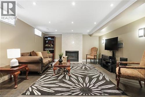 223 Annabelle Street, Hamilton, ON - Indoor Photo Showing Living Room With Fireplace