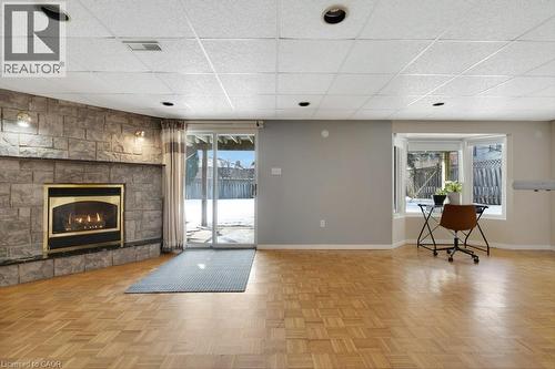 Flex Space for extra living area with Gas Fireplace - 148 Cowan Boulevard, Cambridge, ON - Indoor With Fireplace