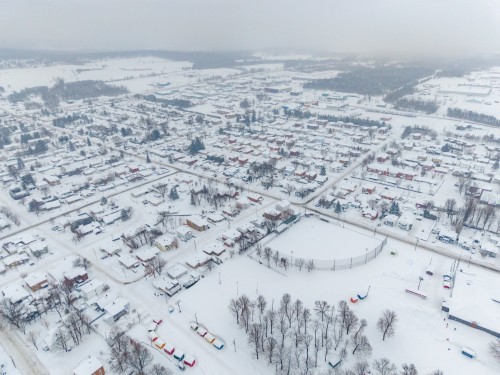 Photo aérienne - 424 Rue Laurier, Val-Des-Sources, QC - Outdoor With View