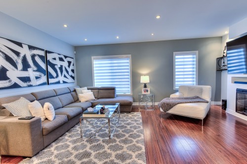 Living Room - 664 Rue Étienne-Lavoie, Laval (Sainte-Dorothée), QC - Indoor Photo Showing Living Room With Fireplace