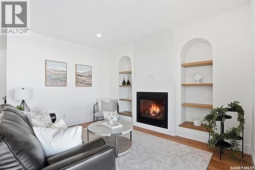 436 Augusta Boulevard, Warman, SK - Indoor Photo Showing Living Room With Fireplace