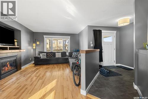 5313 Mitchinson Way, Regina, SK - Indoor Photo Showing Living Room With Fireplace