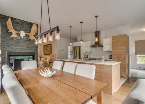 Photo aérienne - 305 Allée Paisible, Mont-Tremblant, QC - Indoor With Fireplace