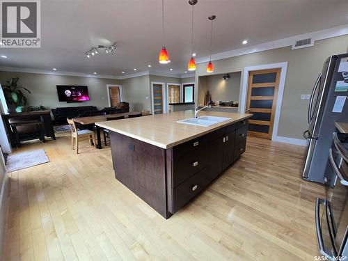 247 Moose Road, Crooked Lake, SK - Indoor Photo Showing Kitchen With Double Sink