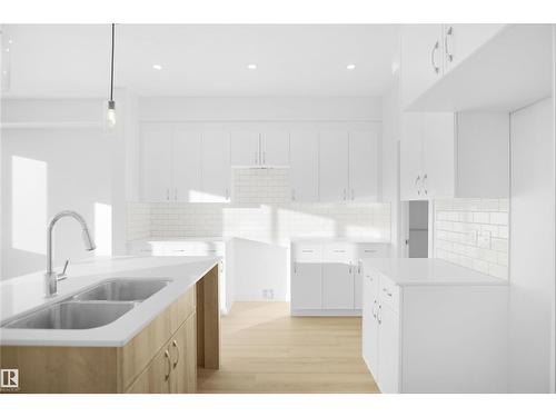 2120 210 St Nw, Edmonton, AB - Indoor Photo Showing Kitchen With Double Sink With Upgraded Kitchen