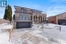 Mediterranean / spanish home featuring brick siding, an attached garage, concrete driveway, and a balcony - 16 Bosna Court, Hamilton, ON  - Outdoor 