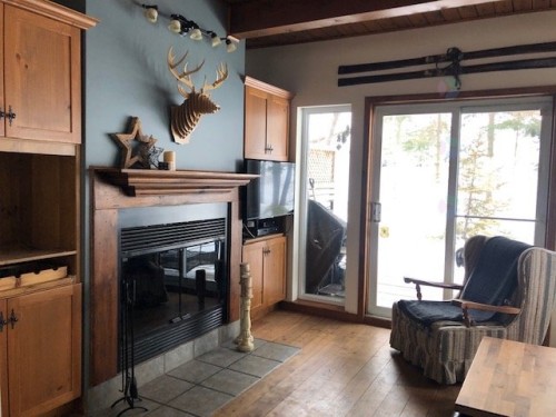 Living Room - 893 Ch. Des Éperviers, Piedmont, QC - Indoor Photo Showing Other Room With Fireplace