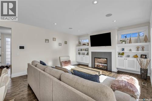 438 Horlick Manor, Saskatoon, SK - Indoor Photo Showing Living Room With Fireplace