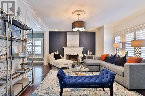 1436 Crescent Road, Mississauga, ON - Indoor Photo Showing Living Room With Fireplace