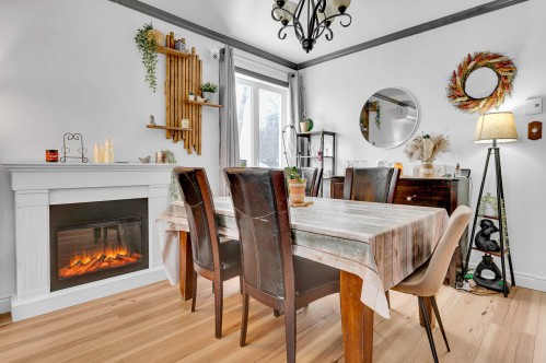 Dining Room - 163 Rue Du Boisé, Saint-Colomban, QC - Indoor Photo Showing Dining Room With Fireplace