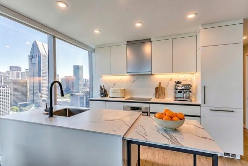 Kitchen - 2807-720 Rue St-Jacques, Montréal (Ville-Marie), QC - Indoor Photo Showing Kitchen With Upgraded Kitchen