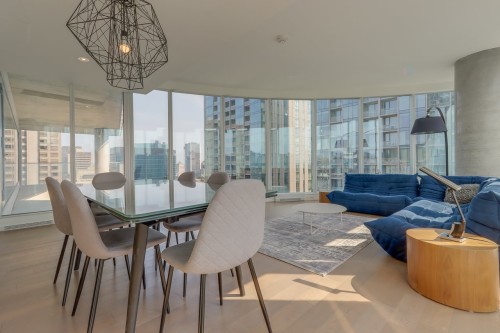 Salle à manger - 2605-1155 Rue De La Montagne, Montréal (Ville-Marie), QC - Indoor Photo Showing Dining Room