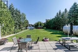 Backyard patio with water views - 