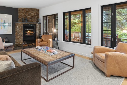 Salon - 1519 Ch. Du Minto, Saint-Adolphe-D'Howard, QC - Indoor Photo Showing Living Room With Fireplace