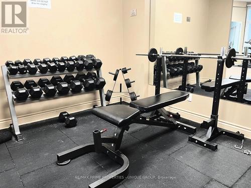 Gym (Men's Side) - 1801 - 1300 Bloor Street, Mississauga, ON - Indoor Photo Showing Gym Room