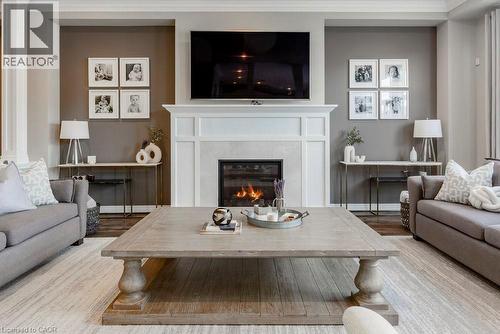 51 Weaver Drive, Ancaster, ON - Indoor Photo Showing Living Room With Fireplace