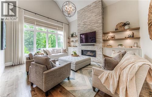 905 Old Cottage Court, Kitchener, ON - Indoor Photo Showing Living Room With Fireplace