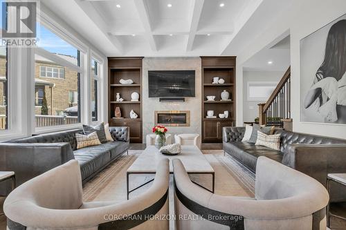 908 Fall Harvest Court, Kitchener, ON - Indoor Photo Showing Living Room With Fireplace