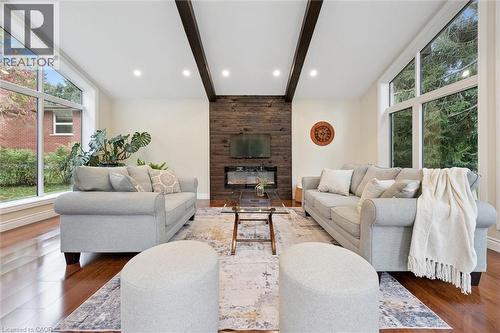 45 Sideroad 18, Fergus, ON - Indoor Photo Showing Living Room With Fireplace